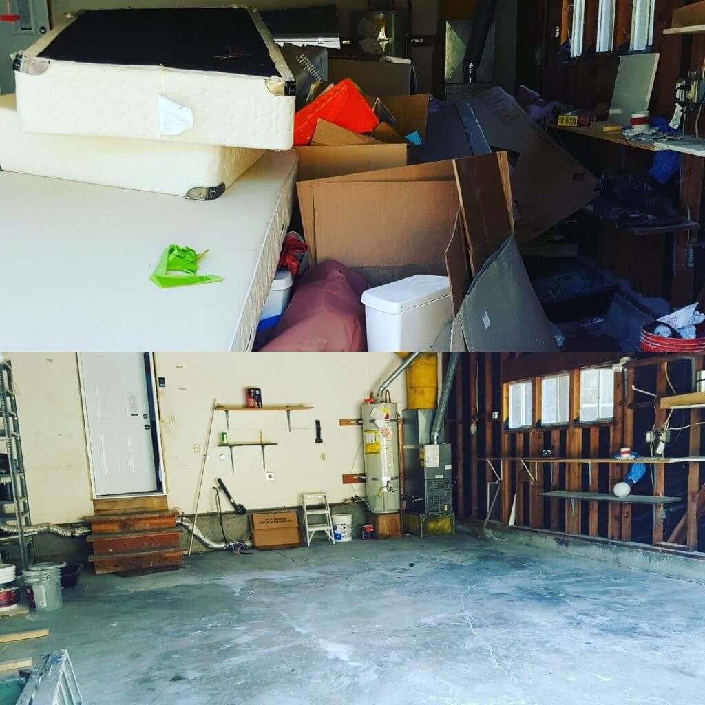 full service junk removal from a garage