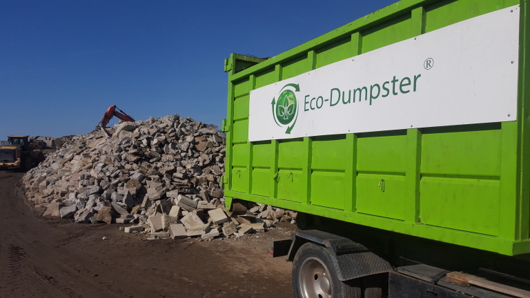 dumpster at the concrete plant